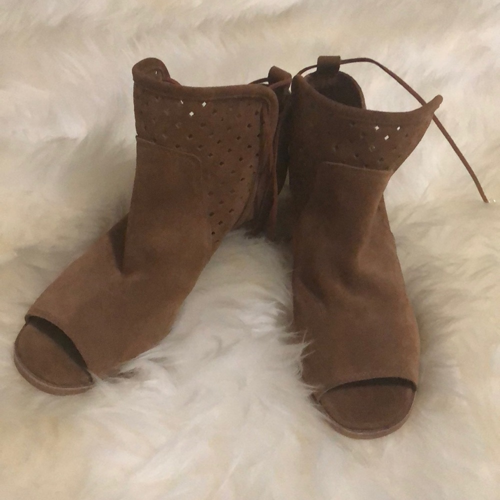 Gianni Bini Suede open-toe booties